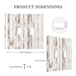 White Grey Wood 2 Gang Double Toggle Light Switch