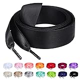 Booyckiy Flat Colorful Satin Ribbon Shoelaces