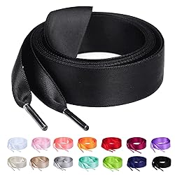Booyckiy Flat Colorful Satin Ribbon Shoelaces