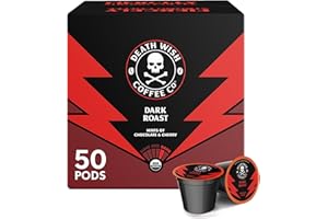 DEATH WISH COFFEE CO. Death Wish Coffee - Dark Roast Single Serve Pods - (50 Count)