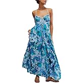 Free People Women's Dream Weaver Maxi Teal Combo Medium