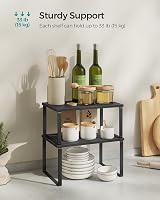 SONGMICS Spice Rack Set of 2 Expandable Cabinet Shelf Organisers KCS02B01 view 5
