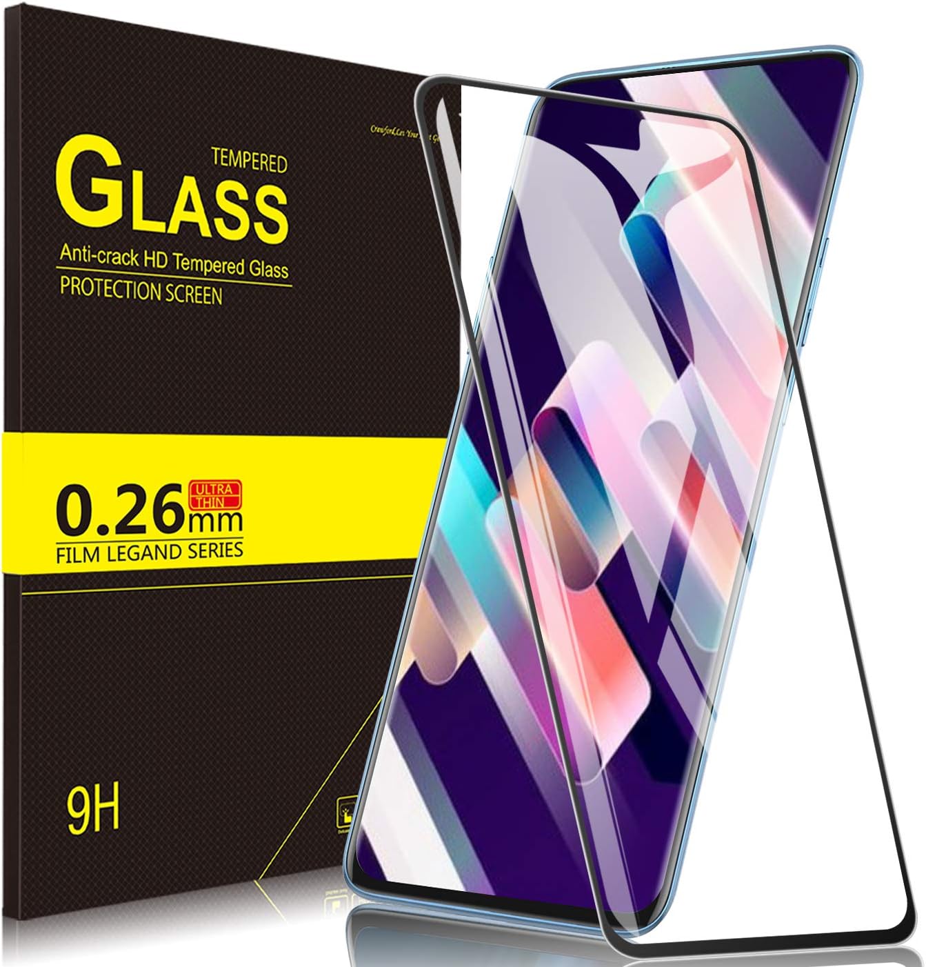 Yocktec for OnePlus 7 Pro Screen Protector, [9H Hardness] [Full Coverage] Protective Film HD Clear Tempered Glass Screen Protector for OnePlus 7 Pro Smartphone (Black)