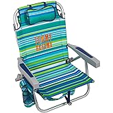 Tommy Bahama 5 Position Beach Chair (Green Stripes)