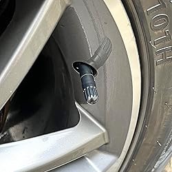 Black TPMS Plastic Tire Valve Stem Caps with Rubber