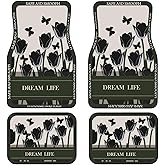 Cute Art Print CarFloorMats-Double Layer Thick Fabric Front Mats with Non-Slip Rubber Backing–Stylish & Durable Automotive Floor Liners for SUV/Sedan–Easy Clean,DurableInterior Decor for Women