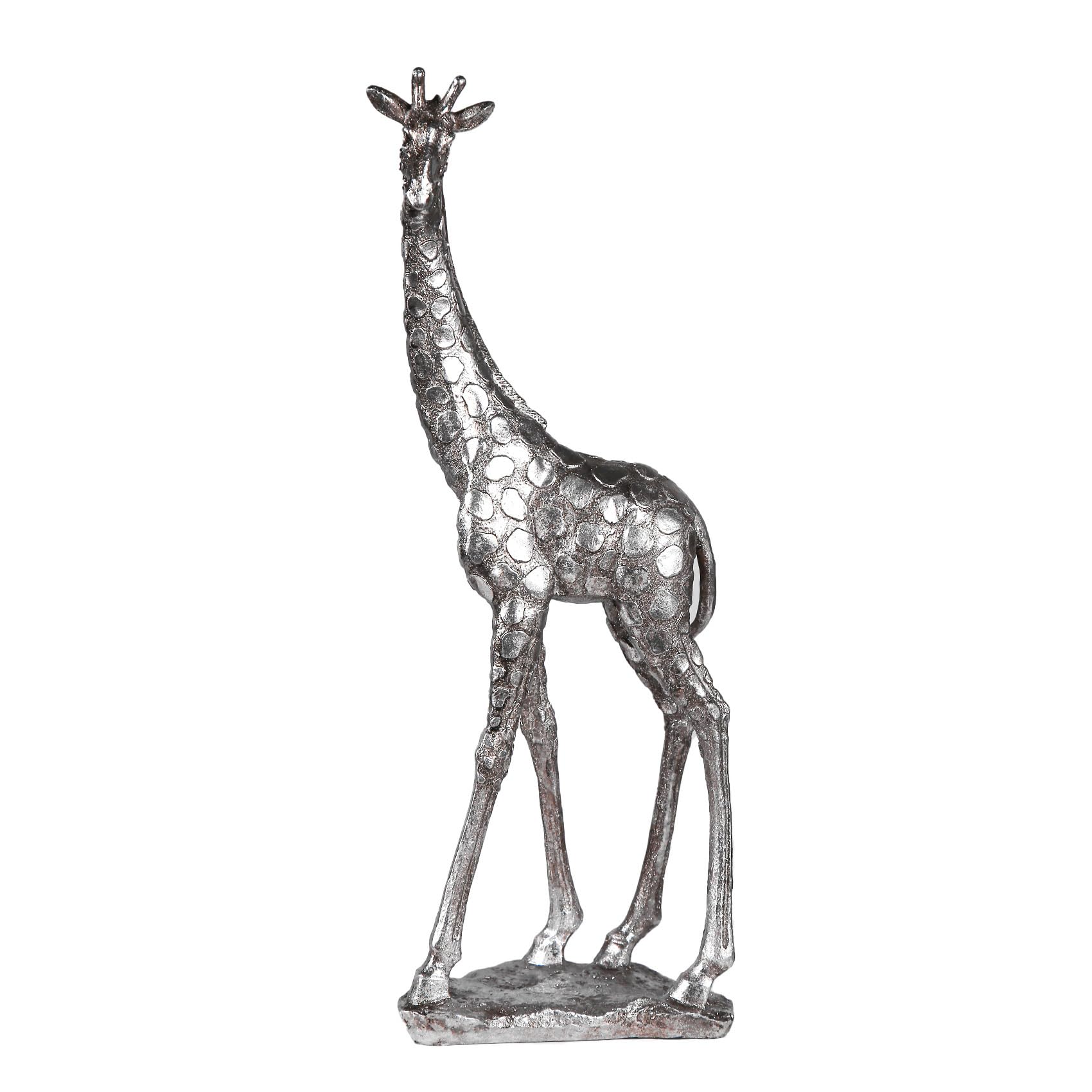 Photo 1 of Hebdids Decorative Giraffe Statue, Modern Art Animal Statue, for Home and Garden Decoration, for Living Room Shelves and Office Decoration, Silver 17.72in