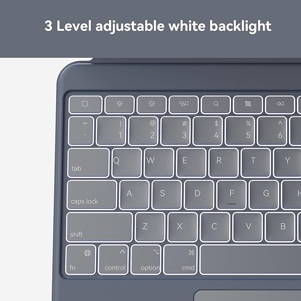 MAGITYPE CASE WITH KEYBOARD FOR IPAD PRO13 M4/ M5: BLUETOOTH WIRELESS DETACHABLE MAGNETIC STAND RECHARGEABLE KEYBOARD WITH FOLIO SLIM COMPACT REMOVABLE COVER WITH TRACKPAD, WHITE BACKLIT