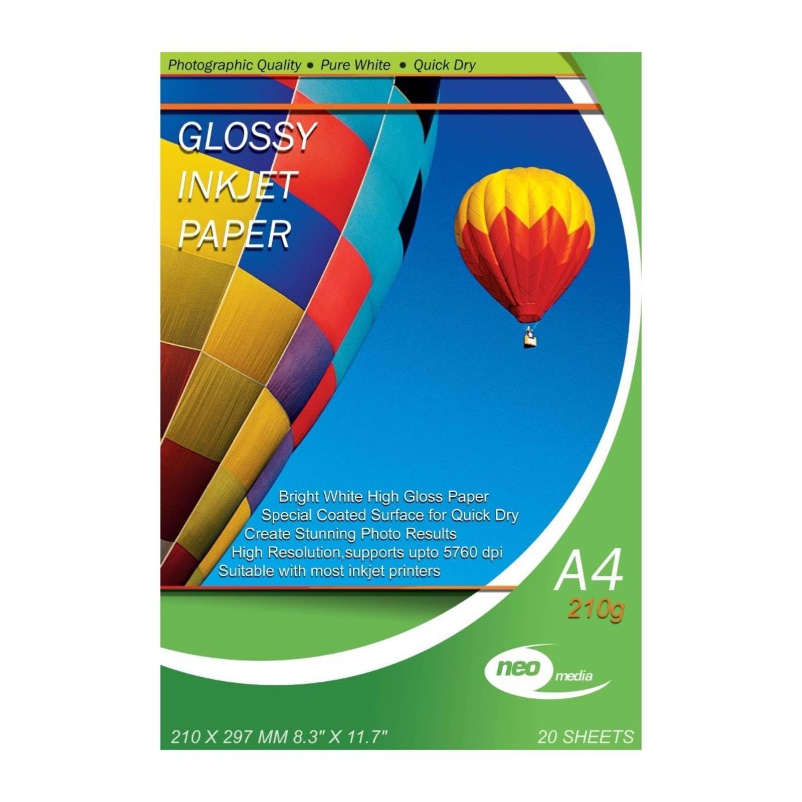 Neo Media A4 210 g 20 Sheets Photo Gloss Paper - White