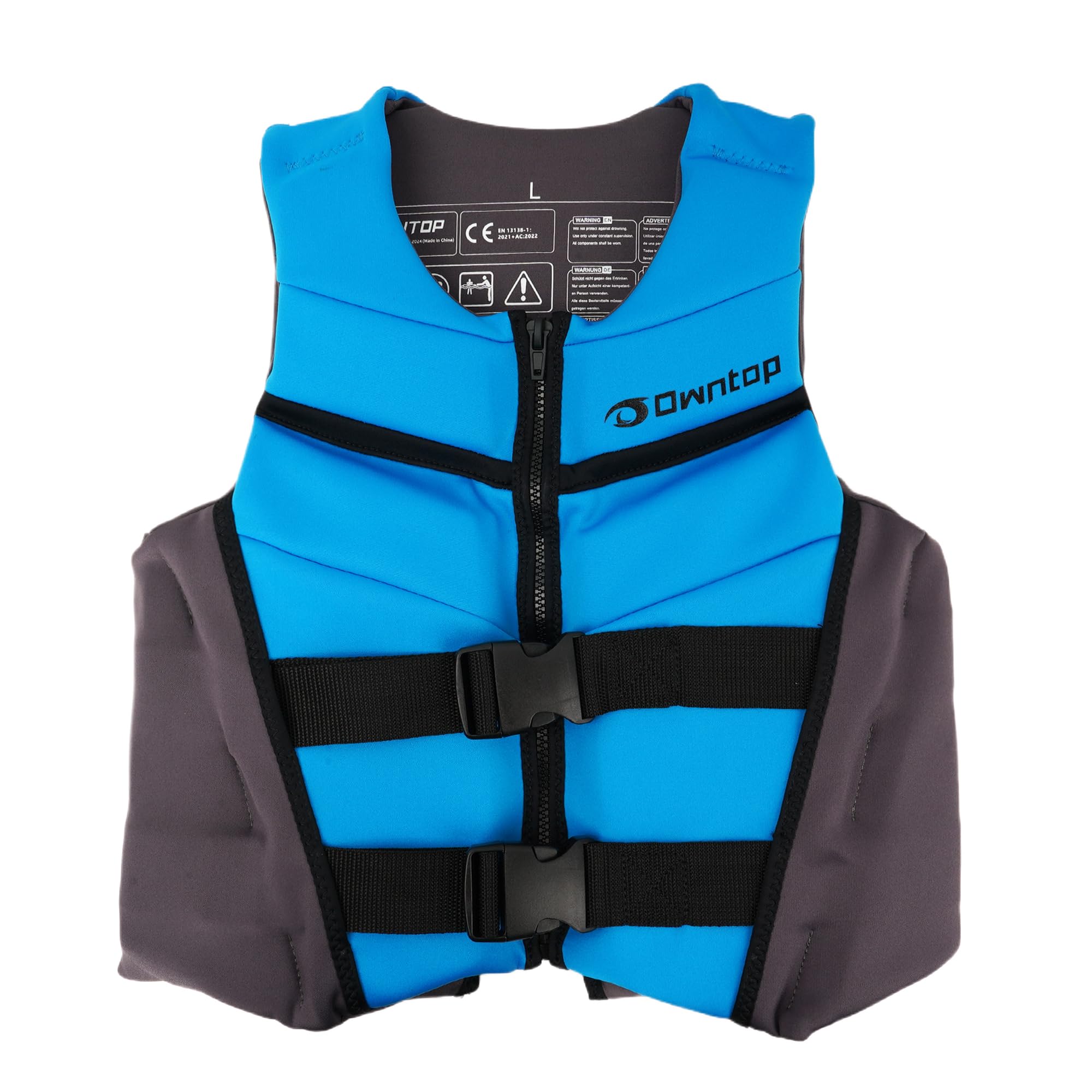 Photo 1 of Owntop Swim Vest Youth 75-125 lbs, Neoprene Swim Jacket Kids, Lightweight, Quick-Dry, Buckles Zipper, Kayak, Swimming Training, Boating, Watersports (Blue, L)