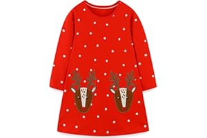 Bumeex Toddler Girl's Long Sleeve Dresses 2-7Y