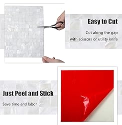 KASARO Peel and Stick Mosaic Shell Backsplash