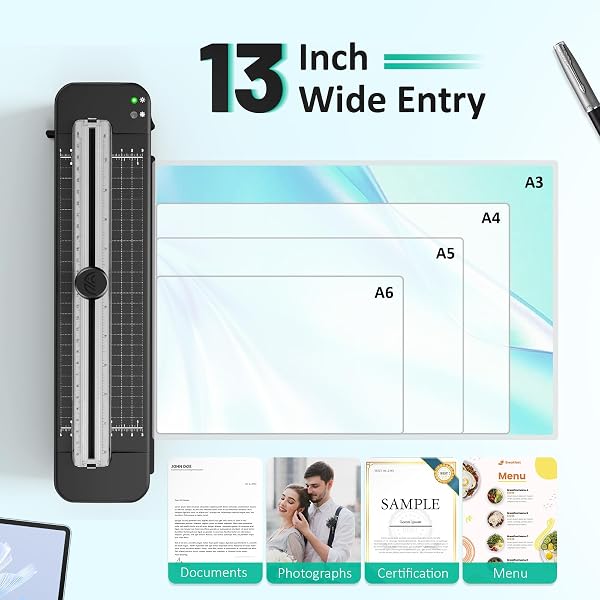 13 INCH LAMINATOR MACHINE – 11X17 LAMINATOR WITH 50 SHEETS, COLD & THERMAL, BUILT-IN PAPER CUTTER & CORNER ROUNDER, A3 LAMINATING MACHINE FOR CLASSROOM HOME SCHOOL