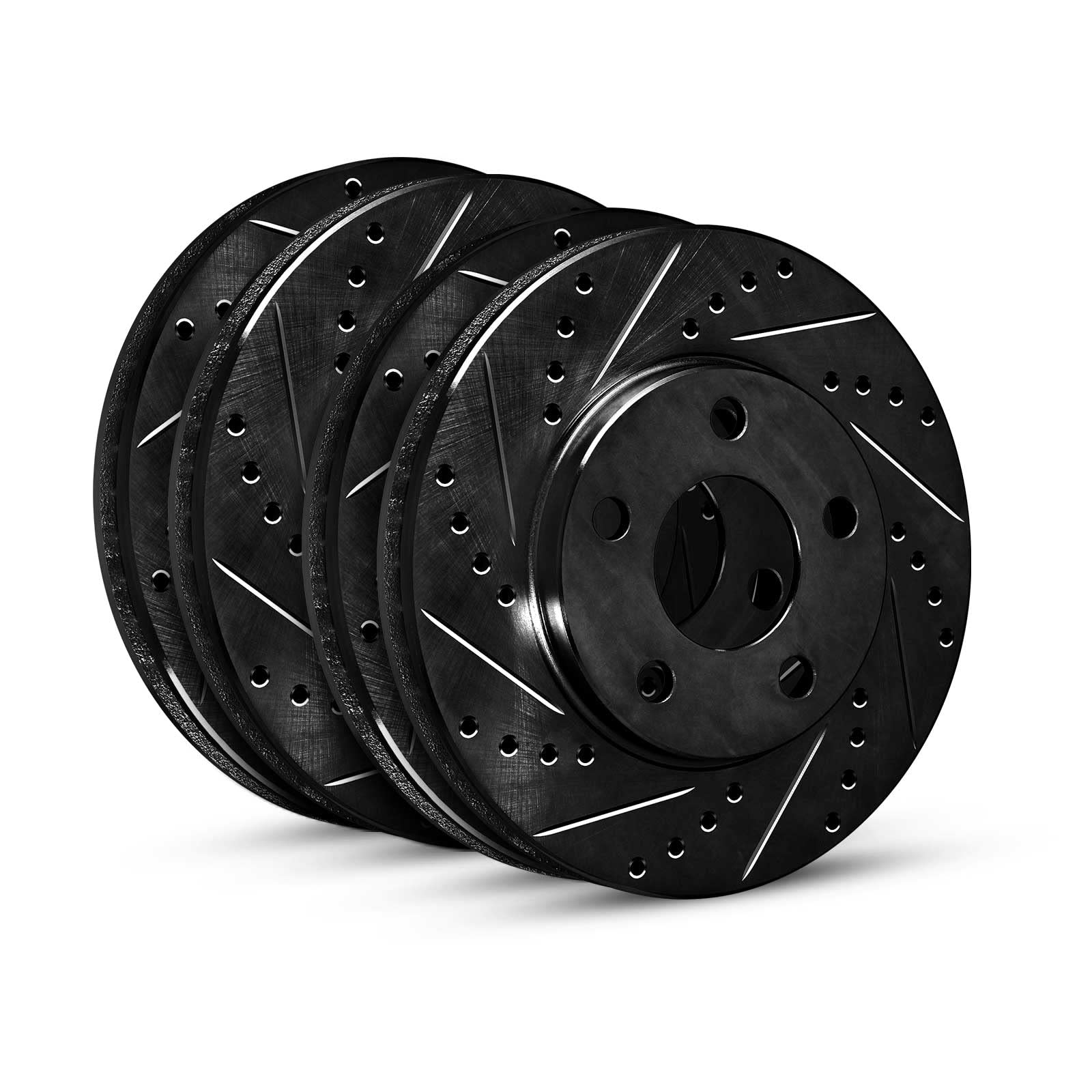 Photo 1 of R1 Concepts Front Rear Brake Rotor Kit |Brake Rotors| Brake Disc |Drilled and Slotted|fits 2015-2020 Hyundai Sonata; Kia Optima