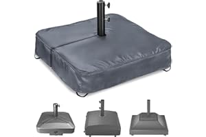 Rileytee Patio Umbrella Base Cover,Outdoor Heavy Duty 600D Waterproof Anti-UV Square Umbrella Stand Base Covers (30"L x 30"W x 5"H-Grey)