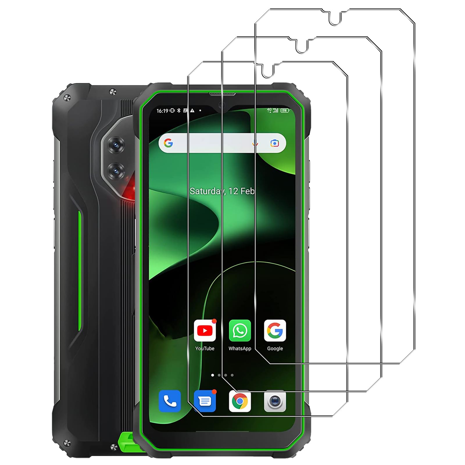 KELOLIN [Pack of 3] Compatible with Blackview BV8800/BL8800 5G Phone Tempered Glass Screen Protector, 9H Hardness, Anti-Scratch, Anti-Bubble, HD Clear Screen Protector for Blackview BV8800 / BL8800 5G