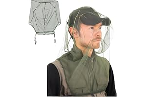 OWONIULE 2 Packs Mosquito Head Net Mesh, Bug Net for Head Better Sealing Face Neck Mask Suitable for All Seasons (Black)