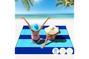 Famstar Beach Blanket Oversized Extra Large 78" X 81",Waterproof Sandproof Beach Blanket 1-7 Adults Lightweight Durable for Travel Camping Hiking Picnic