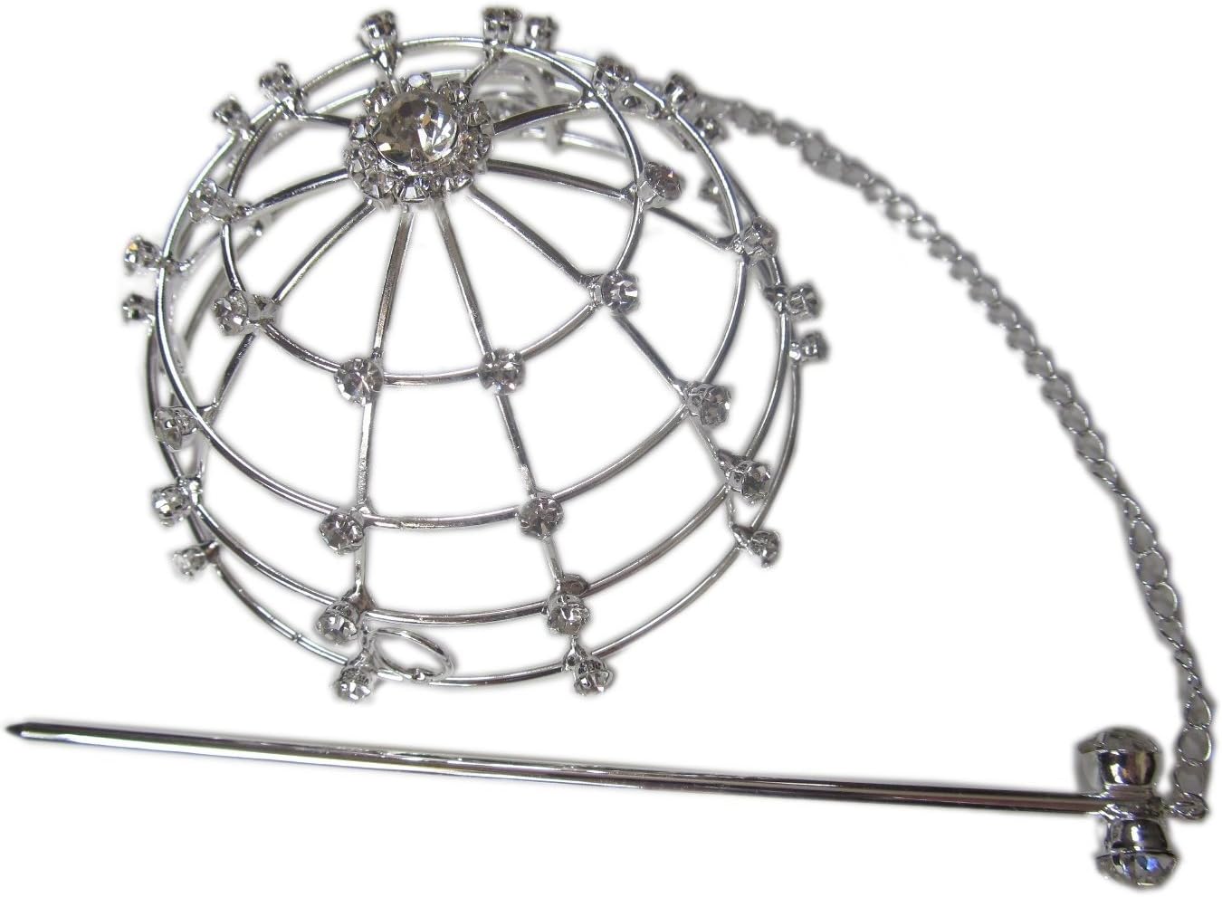 Sheer Delights Crystal Rhinestone Silver Bun Cage