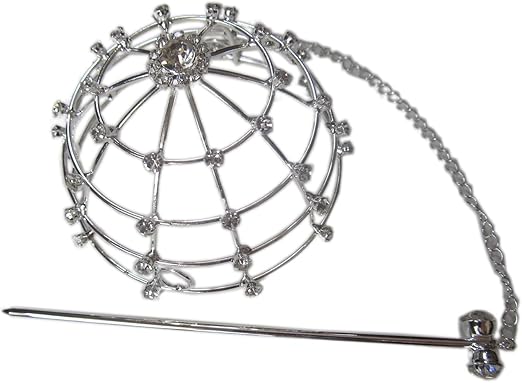 Amazon Com Crystal Rhinestone Silver Bun Cage Clothing