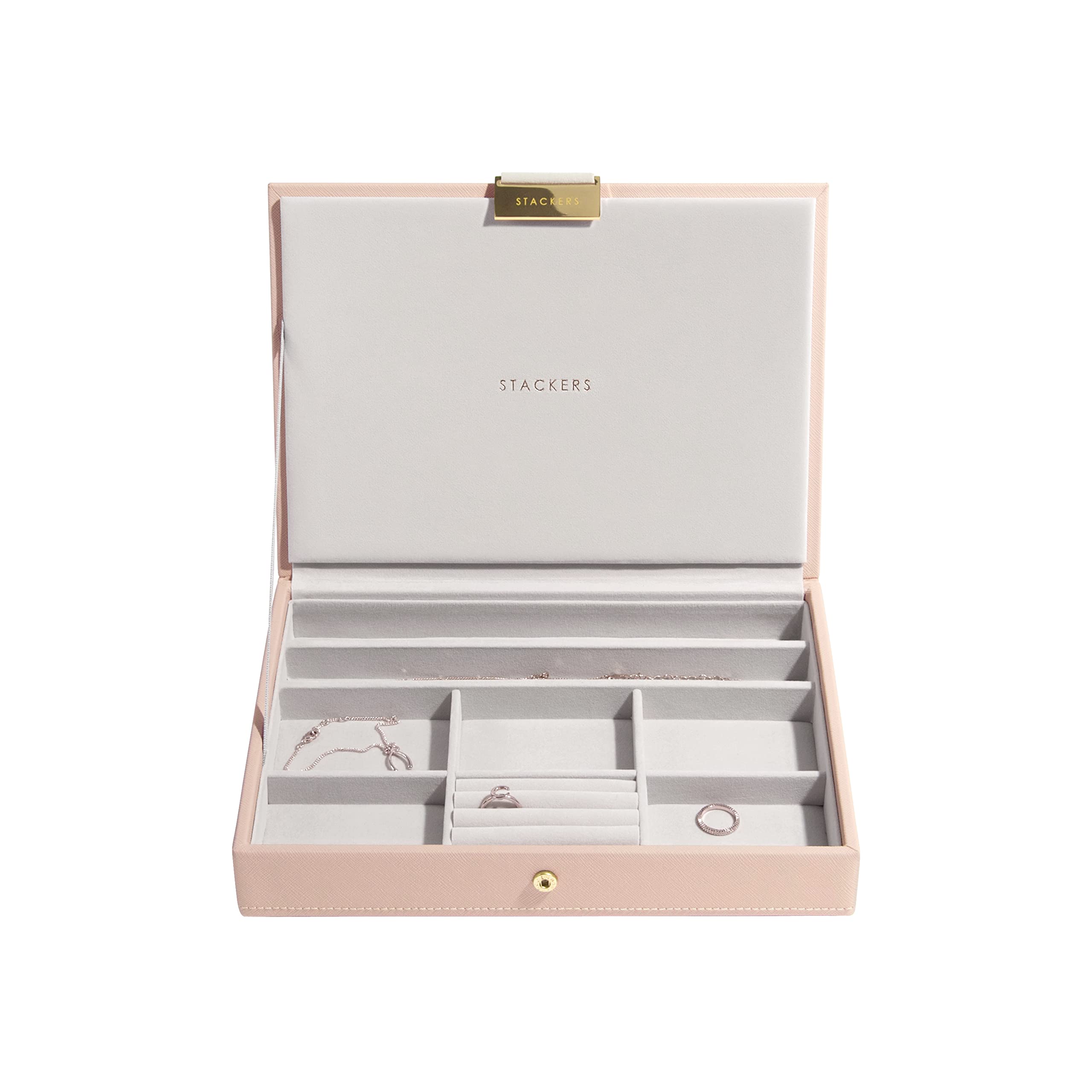 Stackers Blush Pink & Champagne Gold Classic Medium Jewellery Box Lid