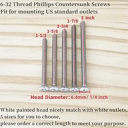 Adiyer Extra Long Outlet Screws 40pcs 6-32 x 1-1/2