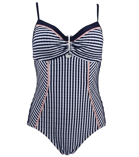 Viloree Retro Damen Einteiler Badeanzug Bademode Monokini Rückenfrei Push Up Bauchweg