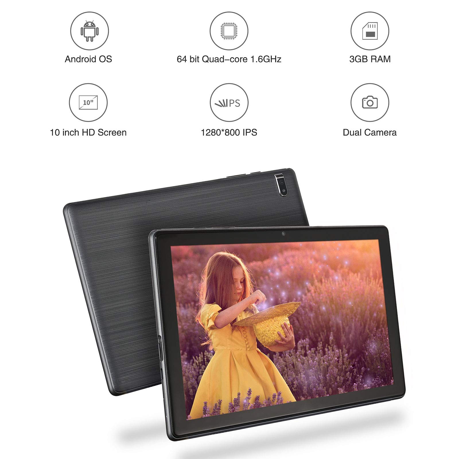 10 inch Android Tablets, MediaPad P10.1 Android 11 Tablet, Octa-Core Processor, 3GB RAM 512GB Expand Storage 8.0MP Camera, 6000mAh Battery 10.1