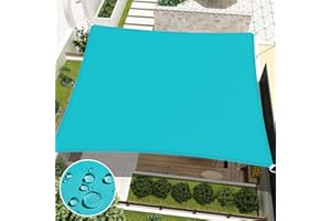 FLORALEAF Sun Shade Sail 16' X 16' Rectangular Waterproof Sun Sail UV Block Canopy for Outdoor Patio Lawn Garden Backyard, Turquoise