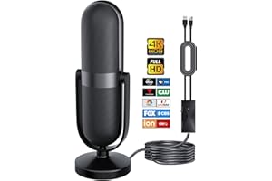 ZLLYYFDHXLWSX YFDHX TV Antenna for Smart TV Indoor 2024 Newest -Clear 4K 8K Digital Portable HD TV Micphone Antenna with Signal Booster Long 720+ Miles Range Support All TV for Local Channels-33ft Coaxial