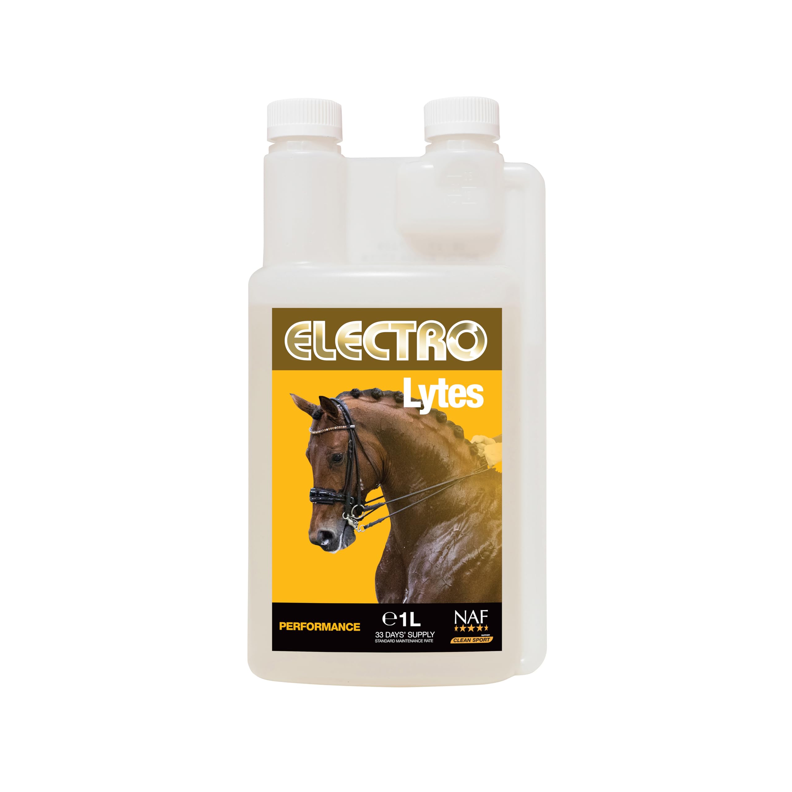 NAF Liquid Electro Lytes 1L – Fast-Absorbing Electrolyte Supplement for Horses – Replaces Salts Lost Through Sweat – Supports Hydration, Recovery & Performance