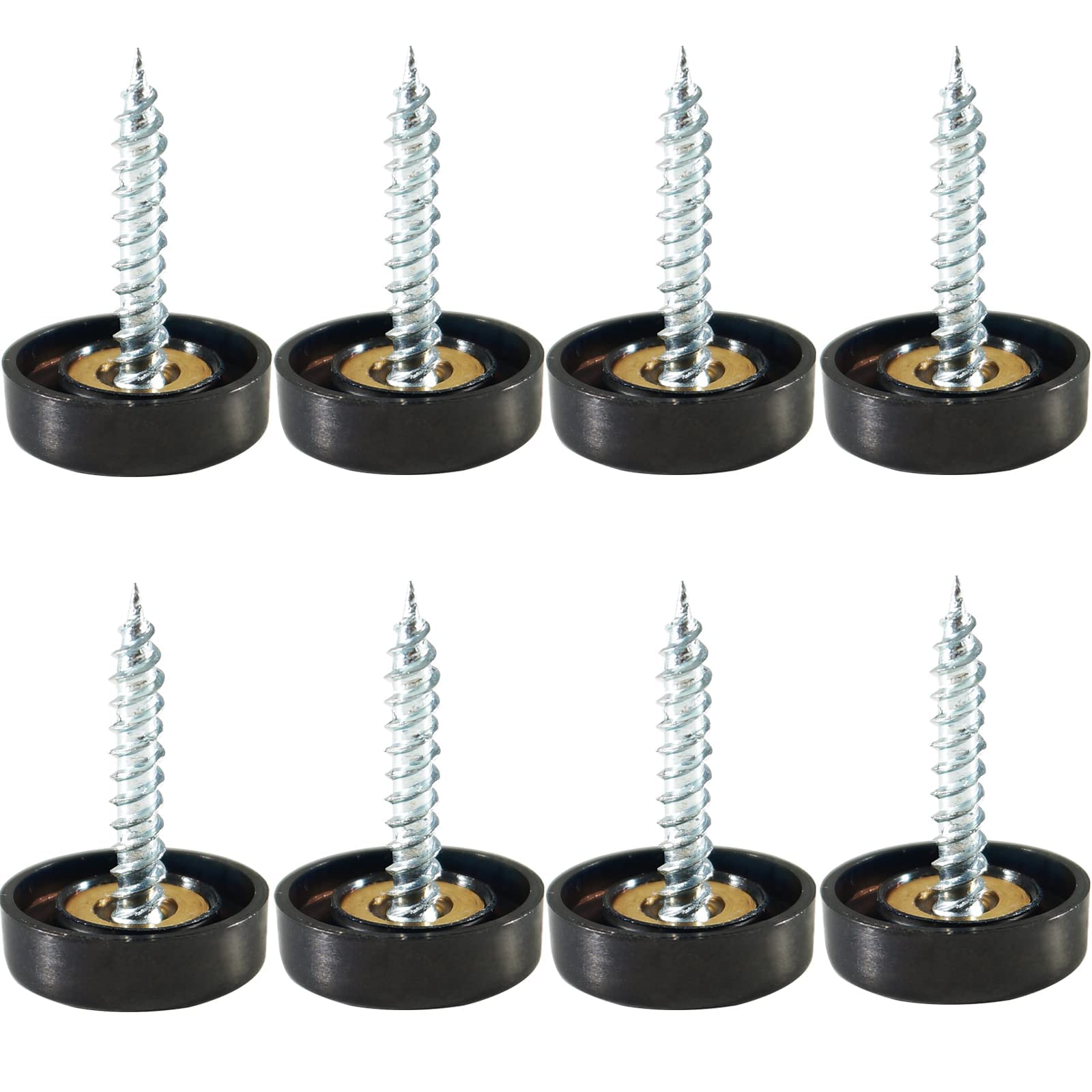 TOP-VIGOR 8Pcs 16mm Mirror Screws, Stainless Steel Brushed Screws Decorative Caps Cover Nails Mirror Nails Black for Mirror Tables Bath Plates Wardrobes Glass Signs