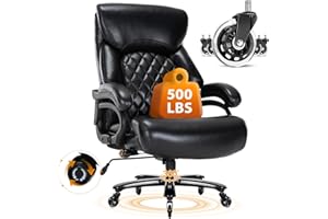 ZSQN Big and Tall Office Chair for Heavy People, 500LBS High Back Extra Wide Heavy Duty Executive Office Chair Comfortable for Home Office, Large Computer Desk Chair with Adjustable Lumbar Support Black