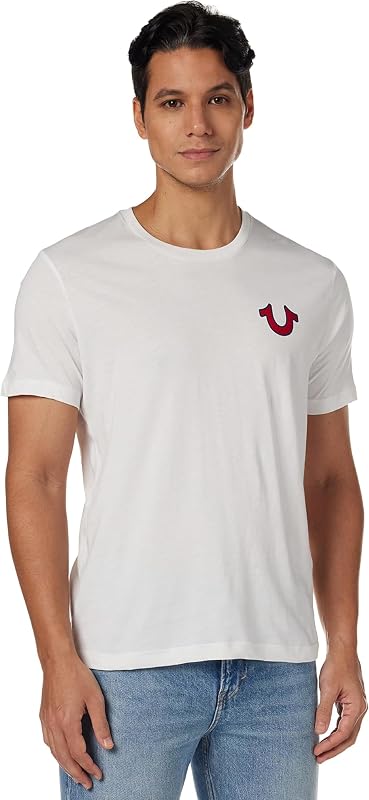 Buddha Logo Short Sleeve Tee, T-Shirt Homme, White, Large