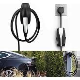 SEVEN SPARTA Charging Cable Holder Wall Mount for Tesla Charger, Black | with UMC Holder, Cable Organizer for Save Garage Space, For Tesla Model 3 Y X S Cybertruck Mobile &amp; Wall Connector