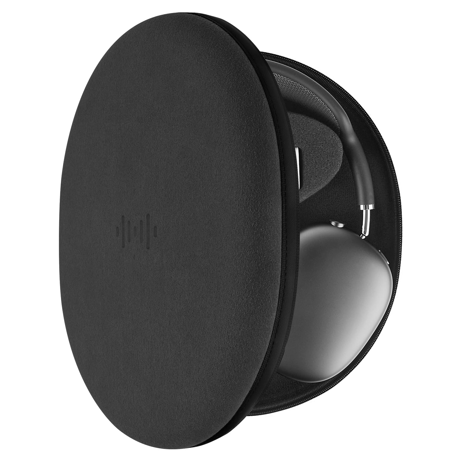 Geekria Shield Headphones Case Compatible with Apple AirPods Max, Will Make Headphones Into Sleep Mode Immediately, Replacement Hard Shell Travel Carrying Bag with Cable Storage (Dark Grey)