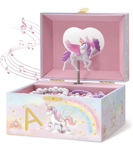 Amazon.com: Hot Focus Musical Girls Jewelry Box – Rainbow Unicorn