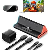 Switch 2 Dock, Docking Station for Nintendo Switch 2 with 60W Charger &amp;HDMI | 4K Portable Docking Station, Travel TV Connector Stand Base, USB-C Cable, AC Adapter Power Cord, Game Accessories Set
