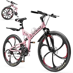 Max4out 26 Inch Folding Mountain Bike, 21 Speed