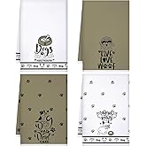 Mixweer 4 Pcs Dog Theme Dish Towels Set Kitchen Tea Towels Absorbent Dog Hand Dishcloths Reusable Dishcloths for Cooking Baking Housewarming Supplies 15.75 x 23.62 in