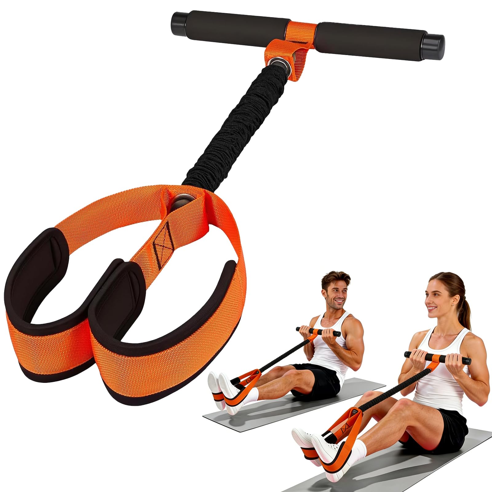 Photo 1 of 2026 New Pedal Resistance Band with Handle, Natural Rubber Foot Pedal Resistance Bands, Multifunction Fitness Bands for Abdomen, Waist, Arm, Leg (53 LBS)
