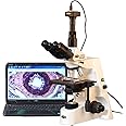 AmScope T690C-PL-10M Digital Trinocular Compound Microscope, 40X-2500X Magnification, WH10x and WH25x Super-Widefield Eyepieces, Infinity Plan Achromatic Objectives, Brightfield, Kohler Condenser, Double-Layer Mechanical Stage, Includes 10MP Camera with Reduction Lens and Software