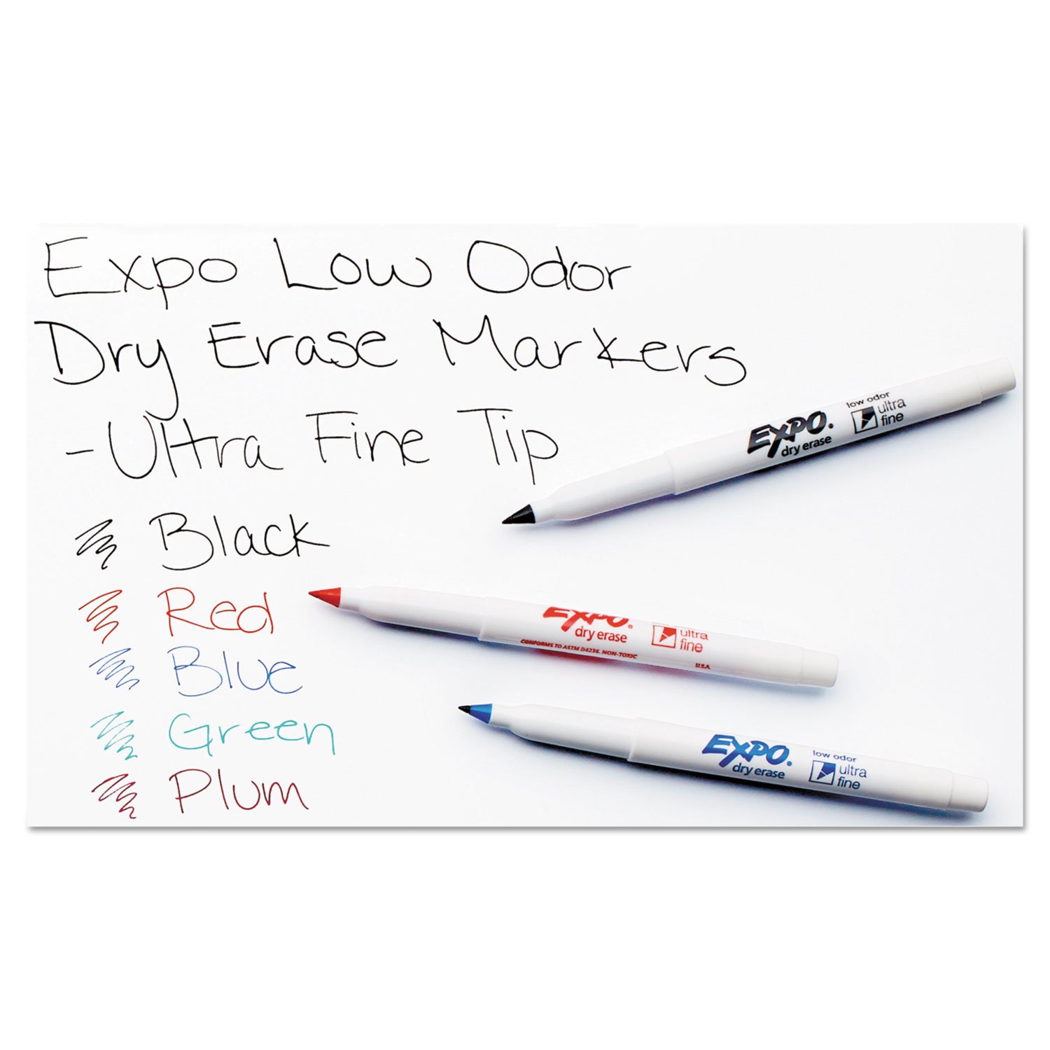 EXPO LowOdor DryErase Marker Ultra Fine Point Black 4/Pack eBay