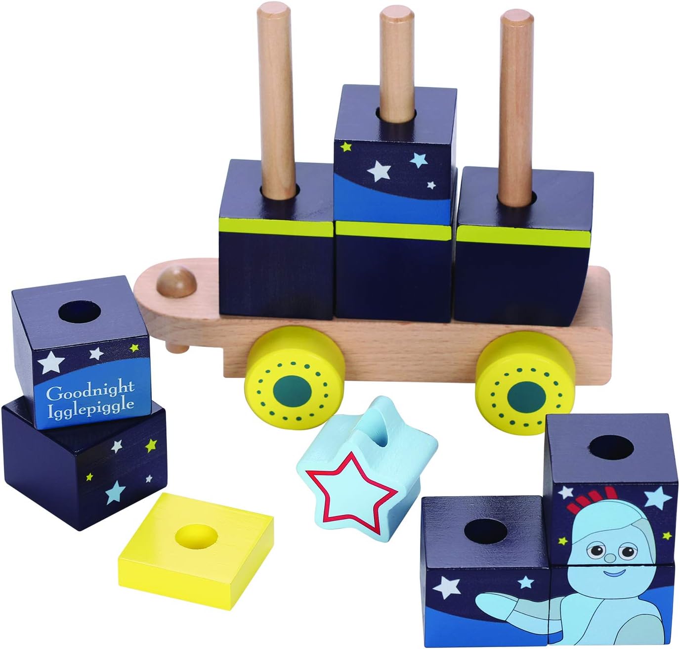 In The Night Garden 1098 Wooden Stacking Pull-Along Train, Fun Educational Toy, Multicolour, 18 Months+, Multicolor, Age 18 Months+ - Image 5