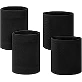 SUXEOTS 2 Pairs Sports Wristband for Men and Women, Breathable Wrist Sweatband, Elastic Wristband for Tennis, Basketball, Football, Running, Fitness (1 Thick and 1 Thin)