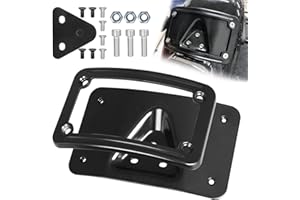 EZAPEX 3148 Upgraded Curved Laydown License Plate Mount with Frame Compatible with Harley Davidson 3 Hole Honda Relocation kit Honda 03-09 VTX1300R/S/T 02-08 VTX1800R/S/T