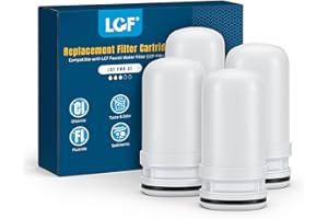 ACF Replacement Filters for LCF Faucet Mount Filter, Advanced Activated Carbon Fiber(ACF), Reduce Chlorine (Taste and Odor), Lead, Last Up to 6 Months (4 Pack)