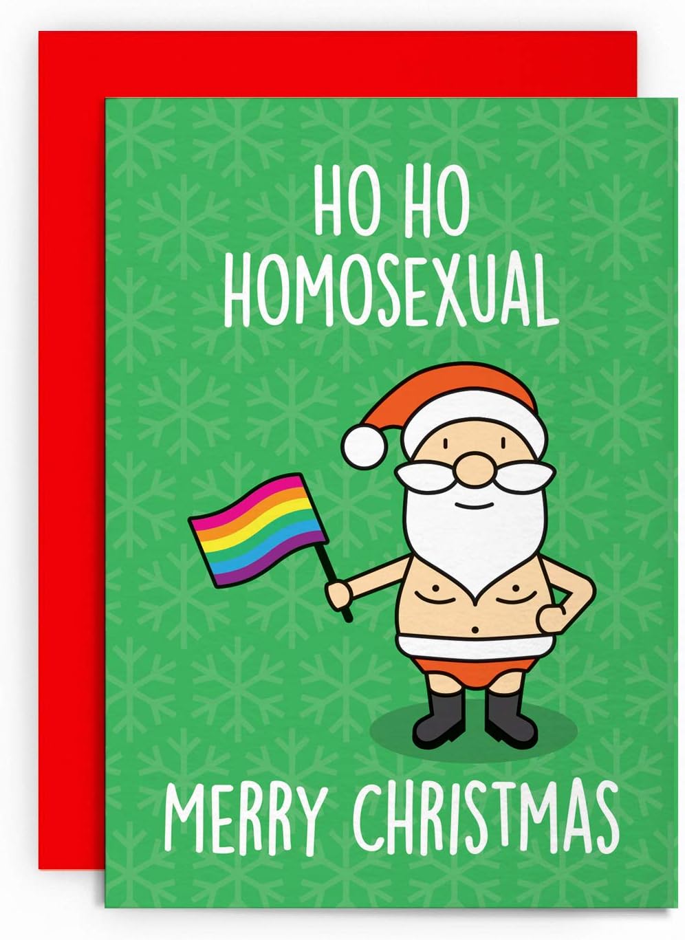 Christmas Card Xmas Funny Gay Husband Wife Boyfriend Girlfriend Friend Lesbian Lgbt Lgbtq Pride Greeting Merry Happy For Him Her Joke Lol Ho Ho Homo Amazon Co Uk Office Products