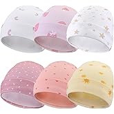 Newcotte 6 Pcs Preemie Baby Hats Cotton Preemie Caps Warm Newborn Beanie Premature Hat for Nicu Premature Boy Girl