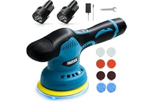HAZFAS Cordless Polisher, Cordless Car Buffer Polisher Kit with 2pcs Battery,Buffer Polisher for Car Detailing, Pulidora de Autos MPG-LAN